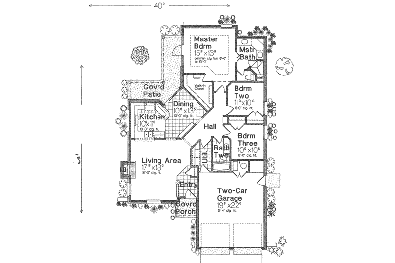 Dream House Plan - Floor Plan - Main Floor for European House Plan #310-404 - 3 bed, 2 bath