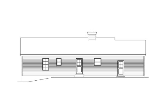 Exterior - Rear Elevation for Traditional House Plan #22-619 - 3 bed, 2 bath