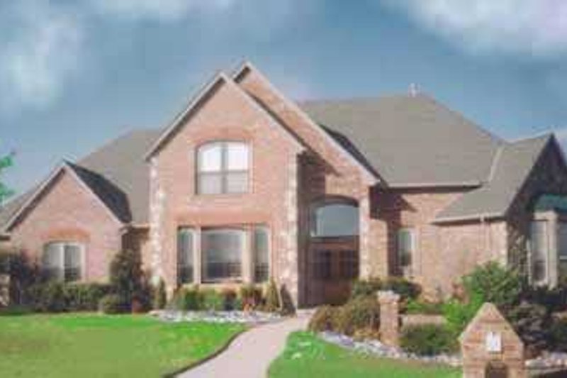 House Blueprint - European Exterior - Front Elevation Plan #52-164