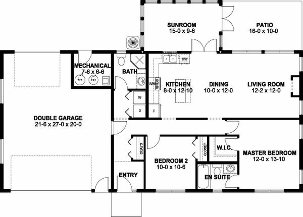 Home Plan - Ranch Floor Plan - Main Floor Plan #126-209