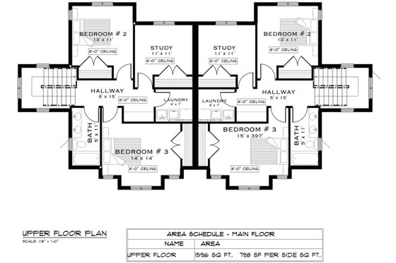 Floor Plan - Upper Floor for Farmhouse House Plan #1101-18 - 3 bed, 3.5 bath
