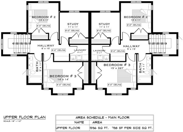 Farmhouse Floor Plan - Upper Floor Plan #1101-18