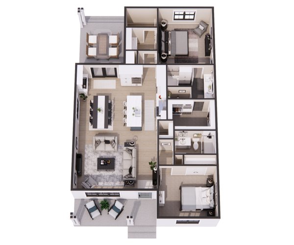 House Blueprint - Farmhouse Floor Plan - Main Floor Plan #51-1483