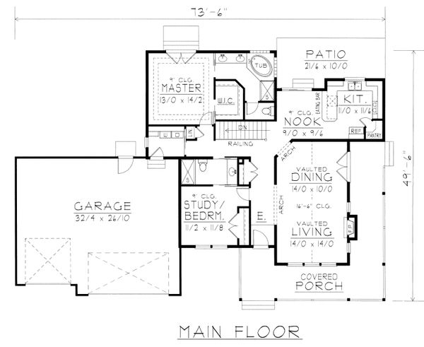 House Blueprint - Country Floor Plan - Main Floor Plan #112-161