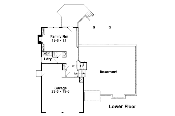 Floor Plan - Lower Floor 1 for Traditional House Plan #312-568 - 4 bed, 3.5 bath