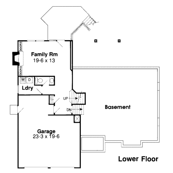 Traditional Floor Plan - Lower Floor Plan #312-568