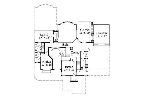 European Floor Plan - Upper Floor Plan #411-320
