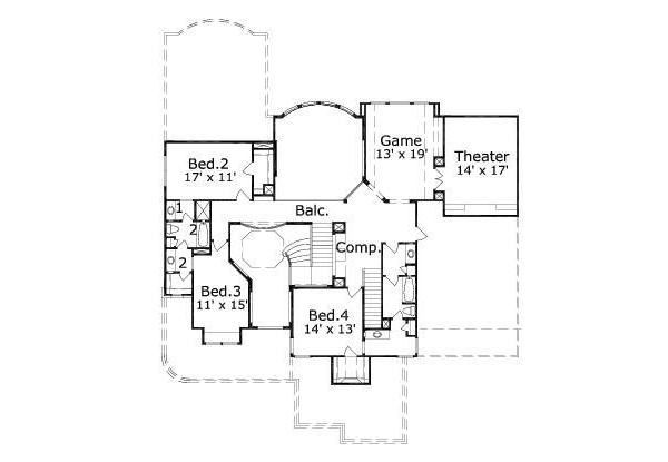 European Floor Plan - Upper Floor Plan #411-320