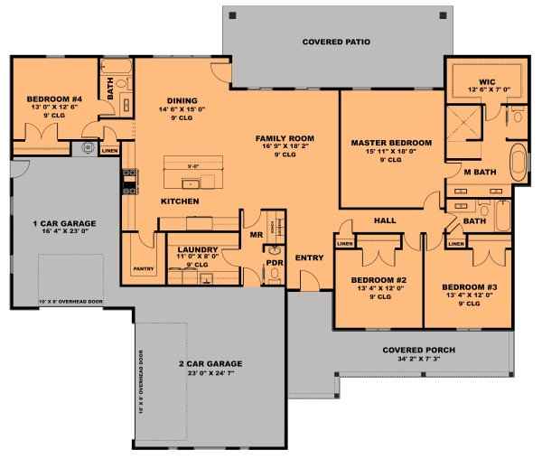 Dream House Plan - Farmhouse Floor Plan - Main Floor Plan #1111-33