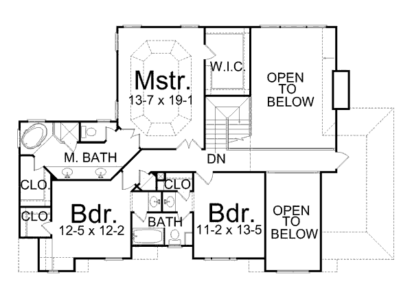 House Plan Design - European Floor Plan - Upper Floor Plan #119-330