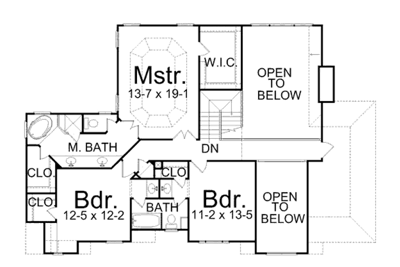 House Plan Design - Floor Plan - Upper Floor for European House Plan #119-330 - 4 bed, 3 bath