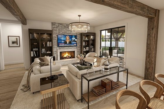 Interior - Family Room for Farmhouse House Plan #928-356 - 4 bed, 3 bath