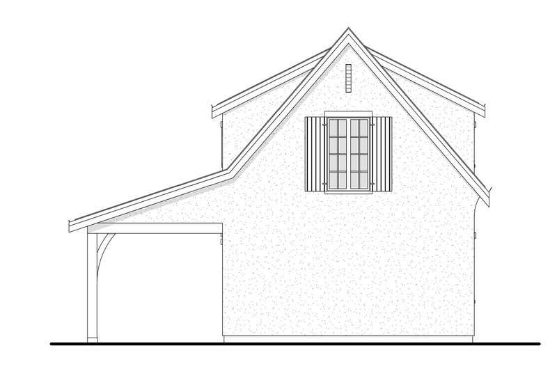Home Plan - Exterior - Rear Elevation 3 for Farmhouse House Plan #1114-55 - 1 bed, 1 bath