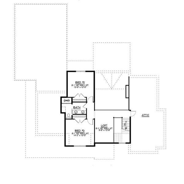 House Blueprint - Farmhouse Floor Plan - Upper Floor Plan #1064-101
