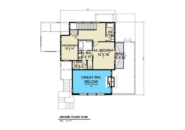 House Blueprint - Contemporary Floor Plan - Upper Floor Plan #1070-226