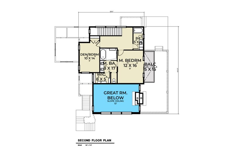 Home Plan - Floor Plan - Upper Floor for Contemporary House Plan #1070-226 - 3 bed, 3 bath