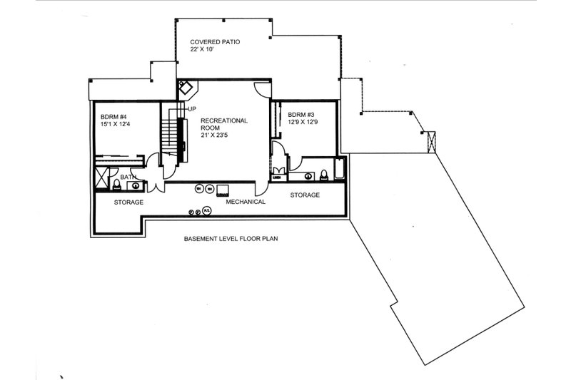 Home Plan - Floor Plan - Lower Floor for Craftsman House Plan #117-1113 - 4 bed, 4 bath
