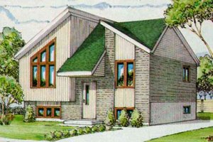 Contemporary Exterior - Front Elevation Plan #25-1077