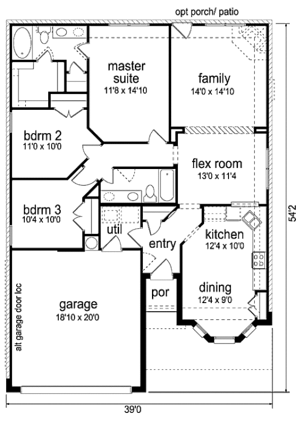 House Plan Design - Traditional Floor Plan - Main Floor Plan #84-474