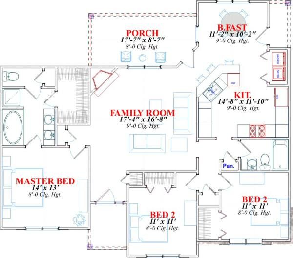 Traditional Floor Plan - Main Floor Plan #63-147