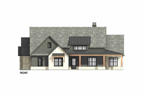 Exterior - Front Elevation 5 for Country House Plan #1096-164 - 4 bed, 3 bath
