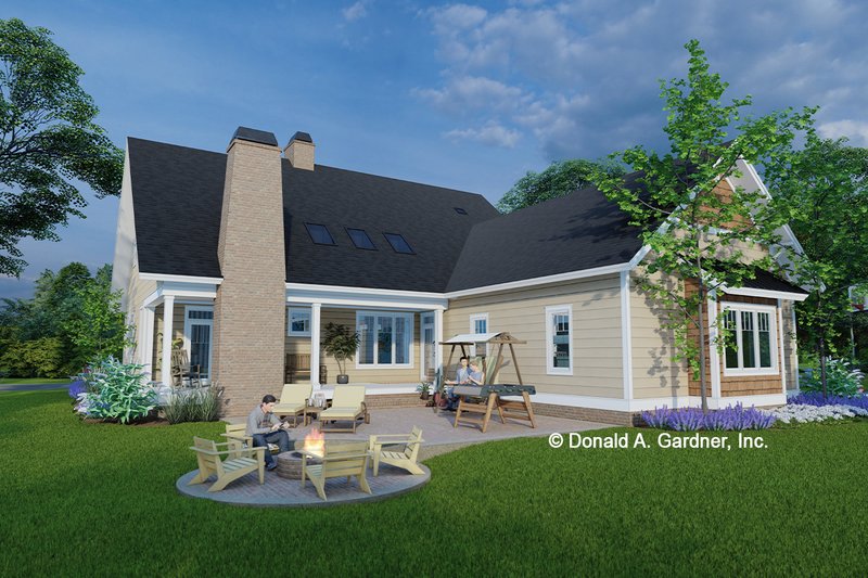 House Design - Exterior - Rear Elevation for Craftsman House Plan #929-1159 - 4 bed, 3.5 bath