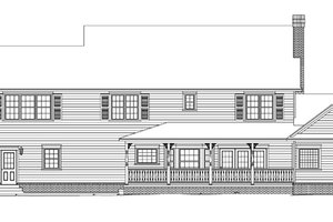 Exterior - Rear Elevation for Country House Plan #11-118 - 5 bed, 2.5 bath
