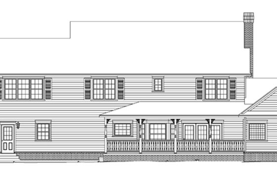 Exterior - Rear Elevation for Country House Plan #11-118 - 5 bed, 2.5 bath