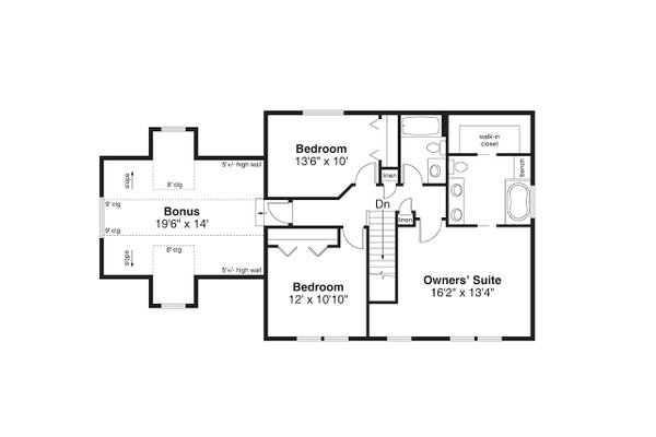 Country Floor Plan - Upper Floor Plan #124-1377