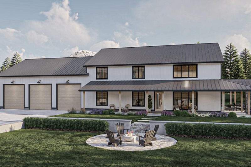 Dream House Plan - Barndominium Exterior - Front Elevation Plan #455-535