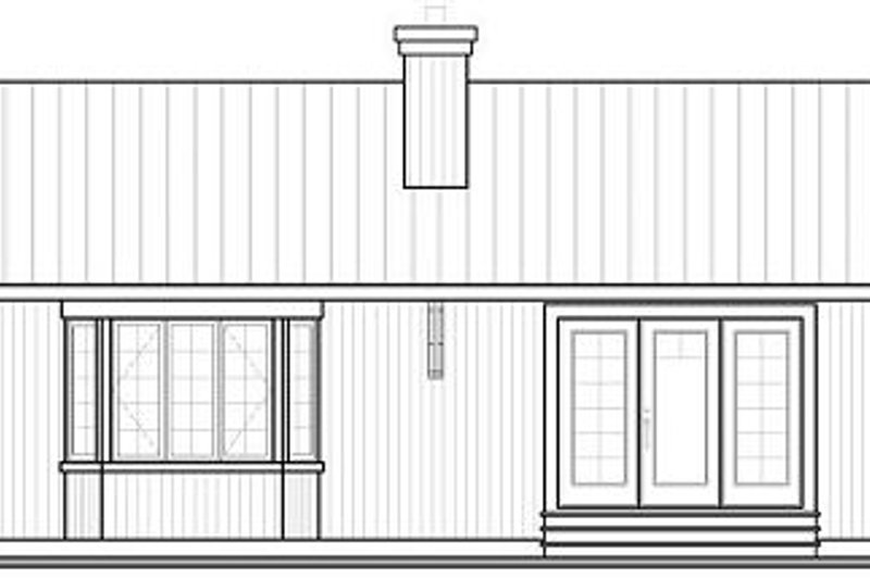 Architectural House Design - Exterior - Rear Elevation for Cottage House Plan #23-754 - 2 bed, 1 bath