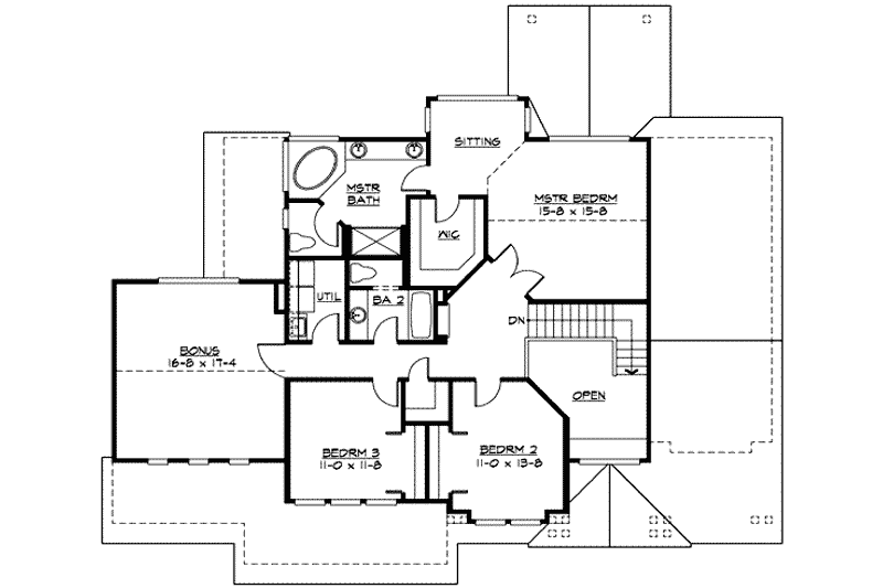 Dream House Plan - Floor Plan - Upper Floor for Craftsman House Plan #132-135 - 3 bed, 2.5 bath
