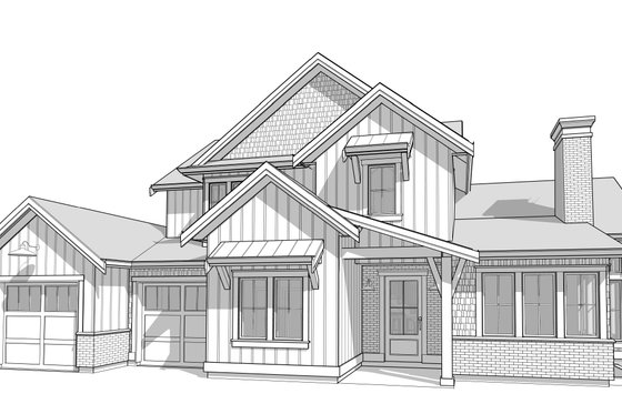 Exterior - Front Elevation 5 for Farmhouse House Plan #1114-71 - 4 bed, 3.5 bath