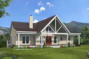 Southern Exterior - Front Elevation Plan #932-830