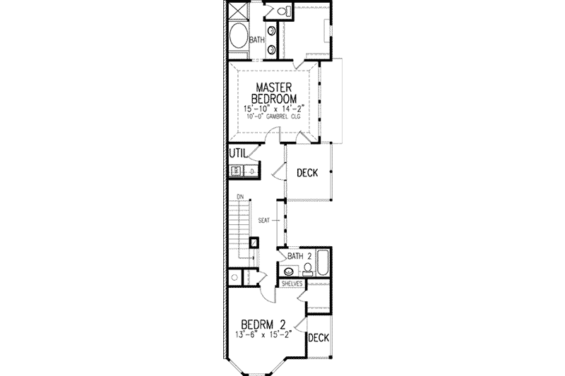 Home Plan - Floor Plan - Upper Floor for Victorian House Plan #410-292 - 2 bed, 2.5 bath