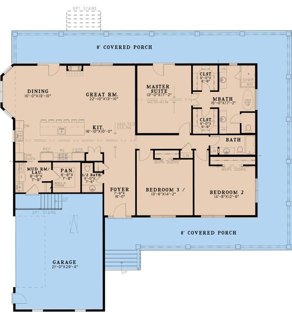 House Plan Design - Farmhouse Floor Plan - Main Floor Plan #923-348