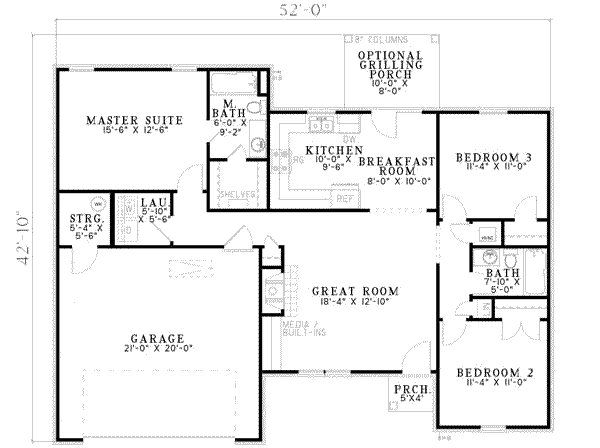 Dream House Plan - Traditional Floor Plan - Main Floor Plan #17-2146