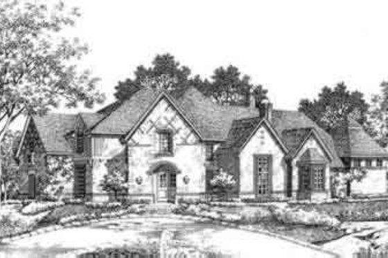 Exterior - Front Elevation for European House Plan #141-138 - 5 bed, 4.5 bath