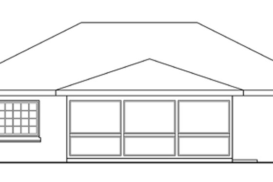 Exterior - Rear Elevation for Traditional House Plan #124-256 - 3 bed, 2 bath