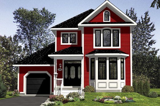 Exterior - Front Elevation for Victorian House Plan #138-351 - 3 bed, 1.5 bath
