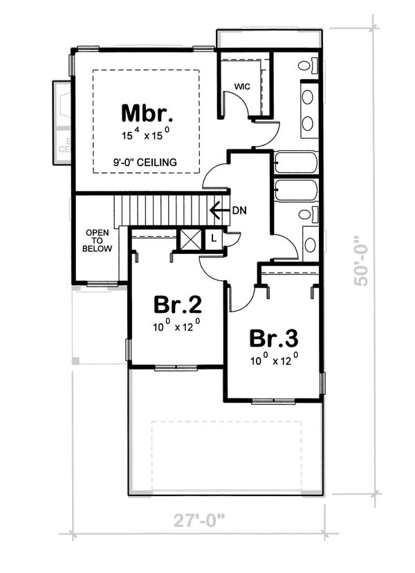 Home Plan - European Floor Plan - Upper Floor Plan #20-1790