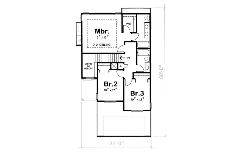 Home Plan - Floor Plan - Upper Floor for European House Plan #20-1790 - 3 bed, 3 bath