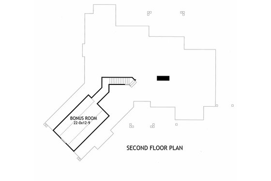 Craftsman style house plan, bonus level floor plan