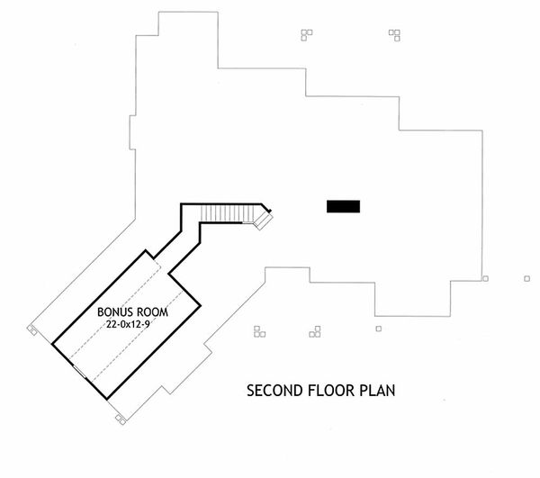 Craftsman style house plan, bonus level floor plan
