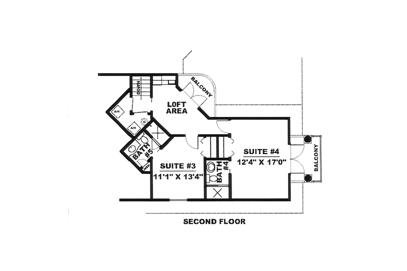 House Plan Design - Floor Plan - Upper Floor for Mediterranean House Plan #27-213 - 4 bed, 5 bath