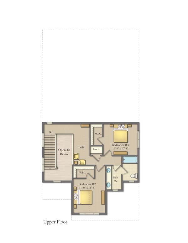 Craftsman Floor Plan - Upper Floor Plan #1057-43