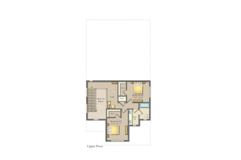 House Design - Floor Plan - Upper Floor for Craftsman House Plan #1057-43 - 3 bed, 2.5 bath