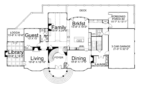 Architectural House Design - Classical Floor Plan - Main Floor Plan #119-324