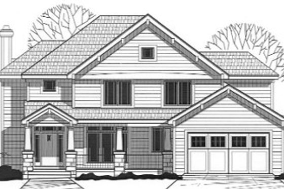 Exterior - Front Elevation for Traditional House Plan #67-844 - 4 bed, 3 bath
