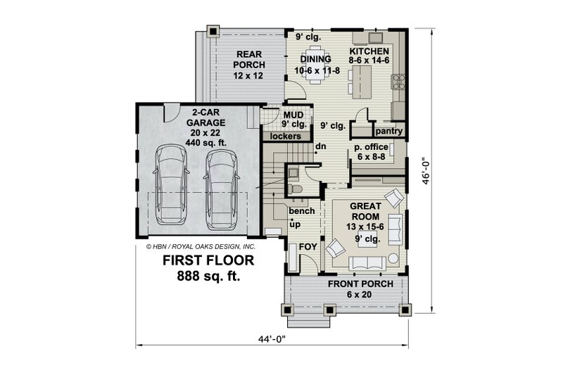 House Blueprint - Floor Plan - Main Floor for Traditional House Plan #51-1189 - 3 bed, 2.5 bath
